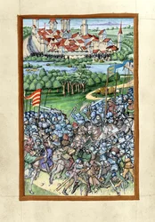 Illustration de la bataille de Lechfeld, de la Chronique d